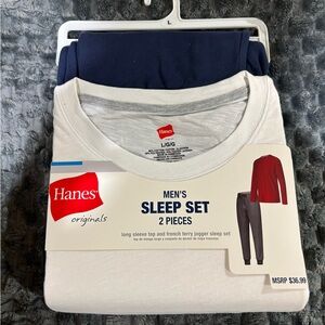 Hanes Originals Men's Sleep Set - White and Navy